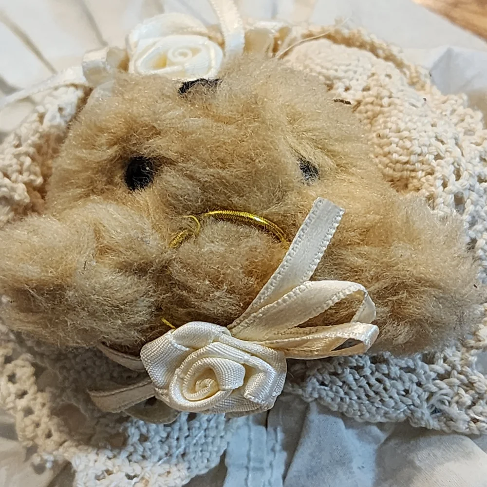 Plush Angel Teddy Bear with Lacy Collar Dress